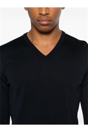 Navy blue merino wool sweater ROBERTO COLLINA | RA01002NAVY